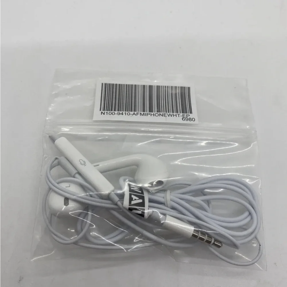 Lot of 10 White Wired Headphone Earbuds